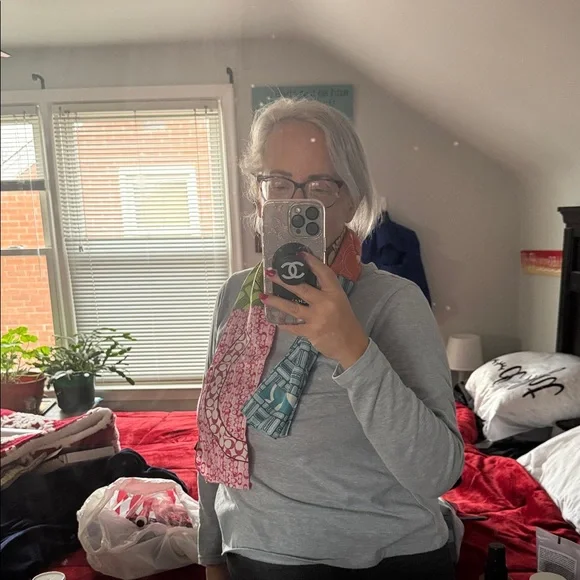 Coach Multicolor Patterned Silk Scarf - Picture 9 of 9